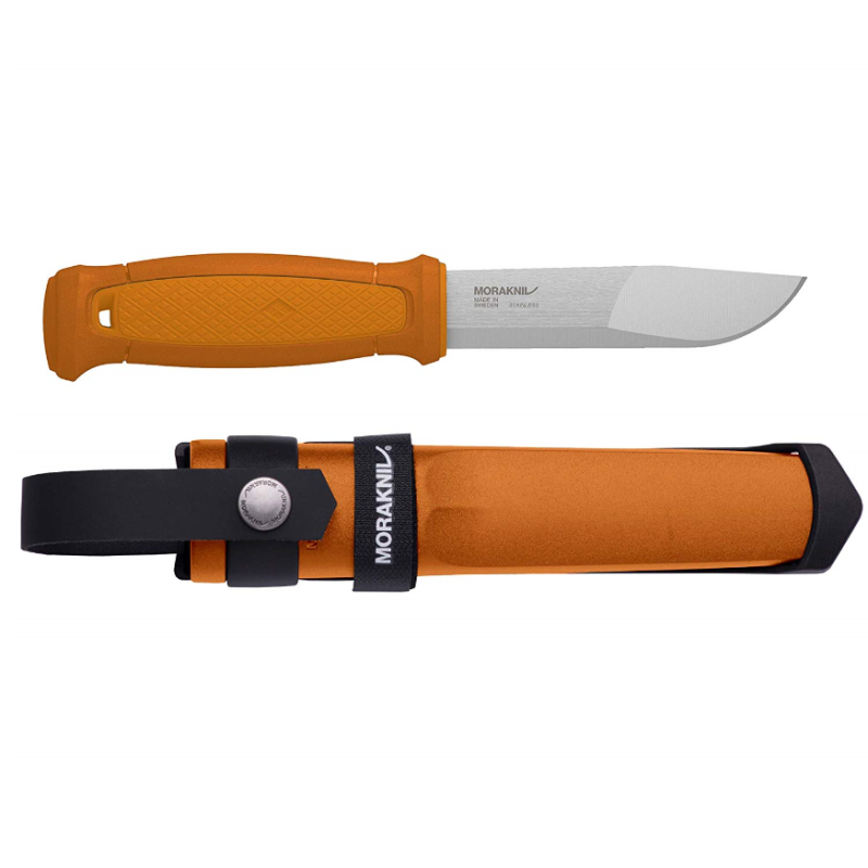 Mora Kansbol Burnt Orange 13507 bushcraft knife with multi-mount sheath